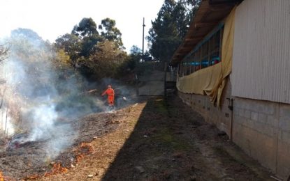 Incêndio atinge chácara e ameaça granja