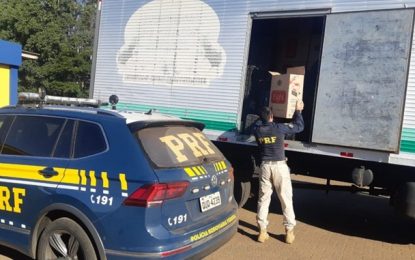 PRF apreende carga de cigarros contrabandeados no valor de R$ 1,2 milhão