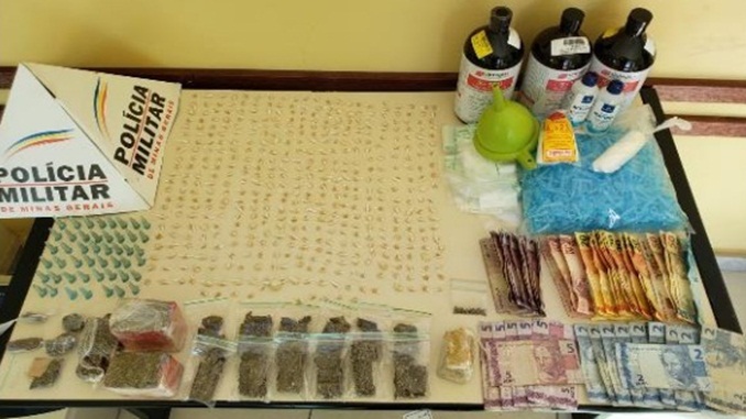 Ocorrências de tráfico de drogas são registradas em Barbacena