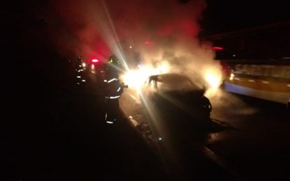 Atropelamento com vítima fatal, seguido de incêndio veicular próximo a Hermílio Alves