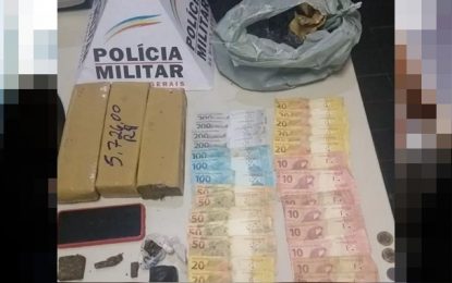 Jovem é preso com mais de R$ 1.700 e drogas em São João del Rei