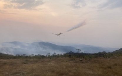 Operação incêndio na Serra de Ouro Branco