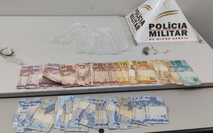 Jovem é preso por tráfico de drogas no Bairro Glória em Santos Dumont